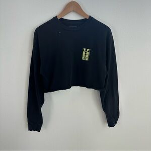 Vans black cropped long sleeve top